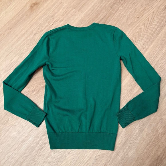 Ralph Lauren Sport 100% Merino Wool V Neck Sweater Sz S Pickelball Golf Green - Picture 3 of 6